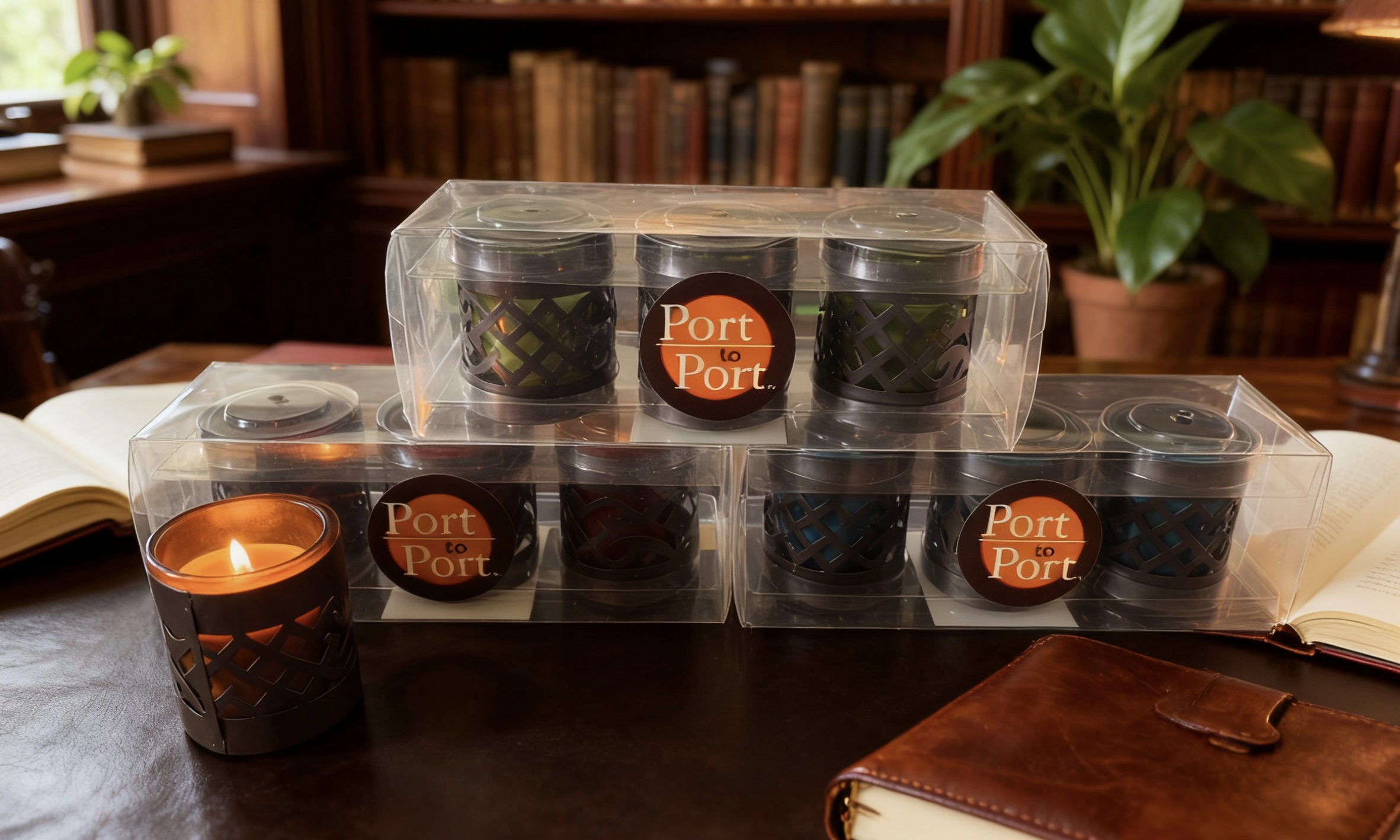 3pk Glass Jar Candle with metal holder  (40g wax fill each X 3)